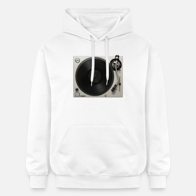 Jeu de vinyle vinyle gramophone platine - Sweat à capuche Softstyle® Gildan Unisexe - blanc
