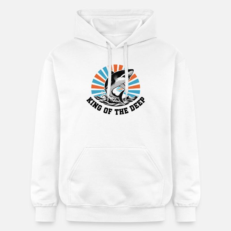 Roi Requin de l’Explosion Profonde - Sweat à capuche Softstyle® Gildan Unisexe - blanc