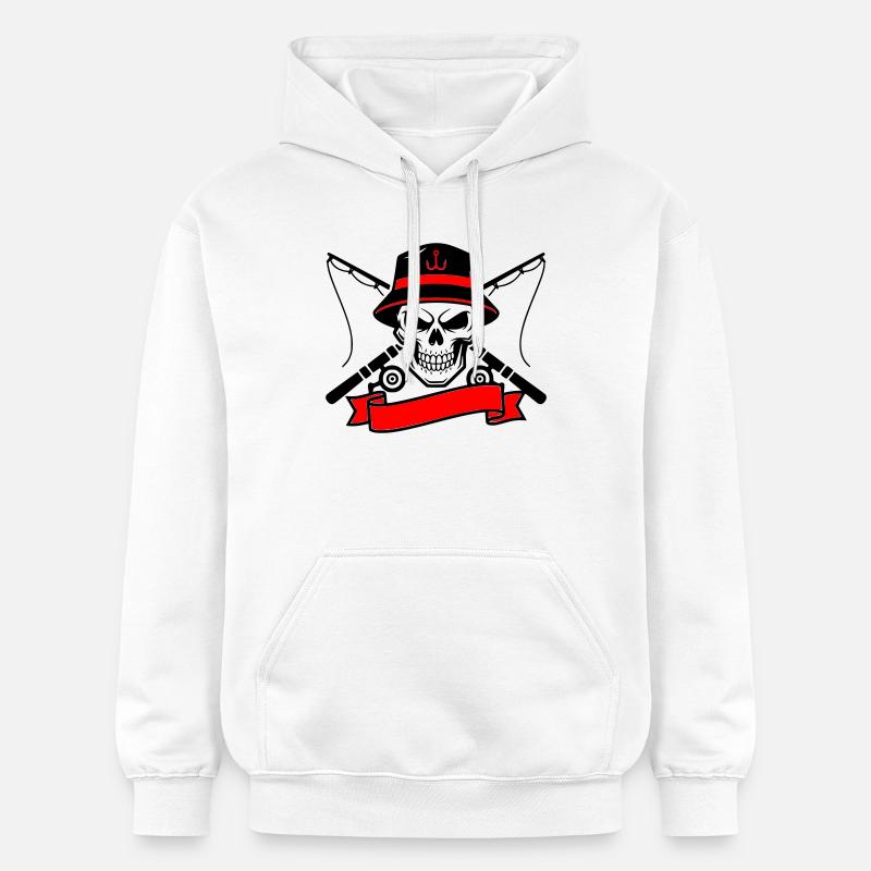 Bannière du blason du Skull Angler - Sweat à capuche Softstyle® Gildan Unisexe - blanc