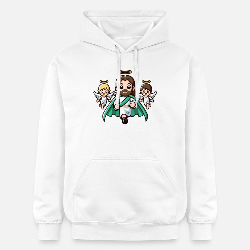 Religion de l’Ange Jésus mignon - Sweat à capuche Softstyle® Gildan Unisexe - blanc