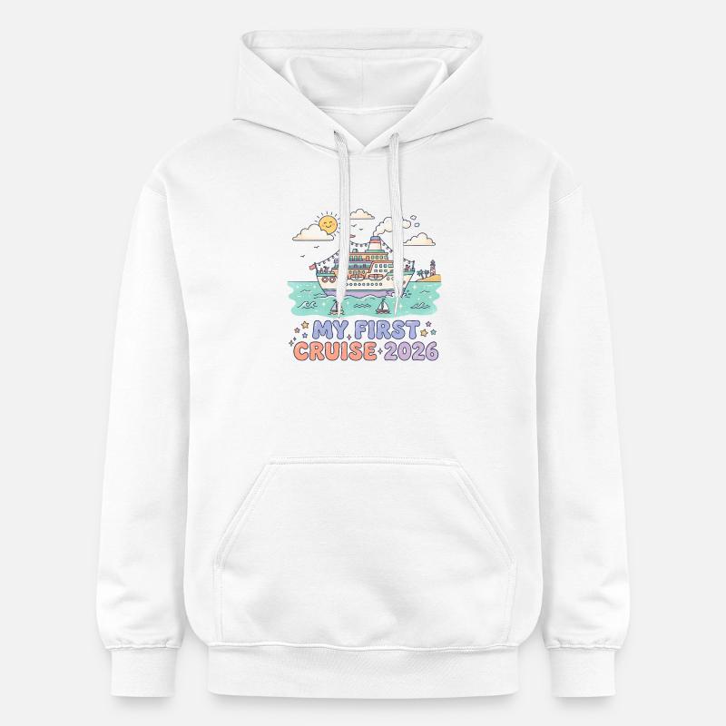 Ma première croisière en 2026 - Sweat à capuche Softstyle® Gildan Unisexe - blanc