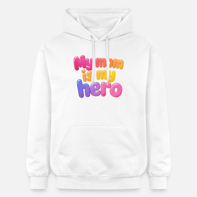 Ma mère est mon héroïne - Sweat à capuche Softstyle® Gildan Unisexe - blanc