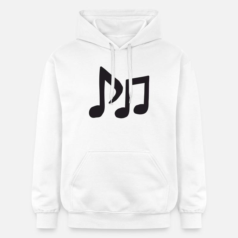 Silhouette des Notes Noires - Sweat à capuche Softstyle® Gildan Unisexe - blanc