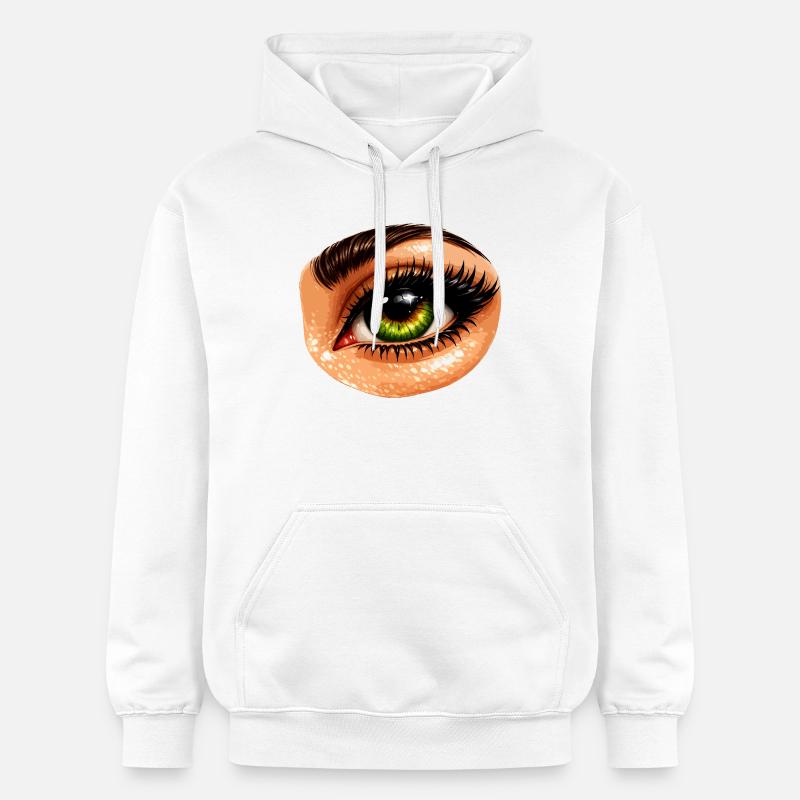 Illustration de l’œil vert - Sweat à capuche Softstyle® Gildan Unisexe - blanc