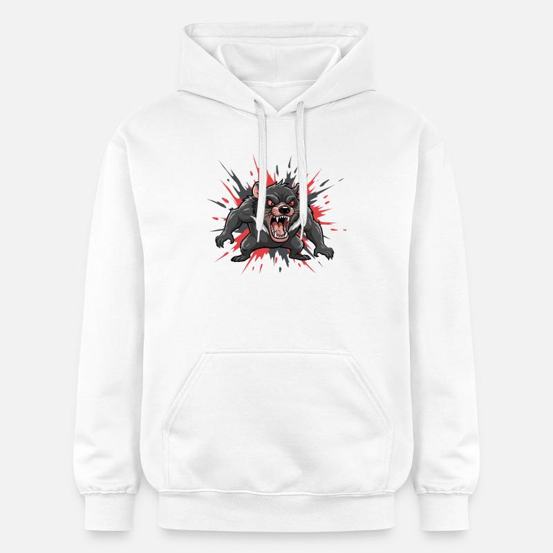 Tasmanian devil in comic style - Gildan Unisex Softstyle® Midweight Hoodie - white