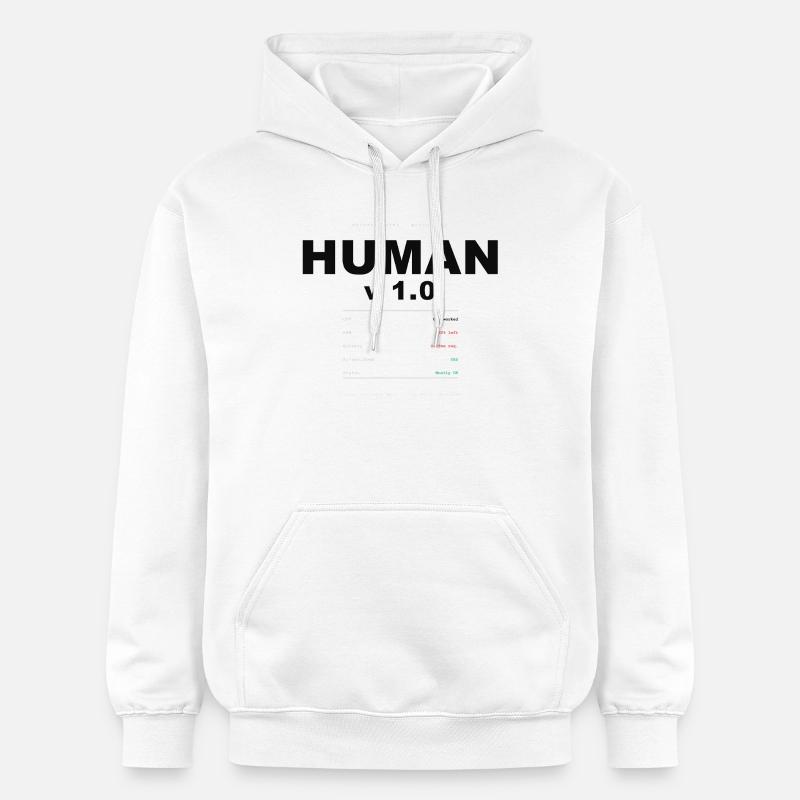 HUMAN V1.0 SPECS - Sweat à capuche Softstyle® Gildan Unisexe - blanc