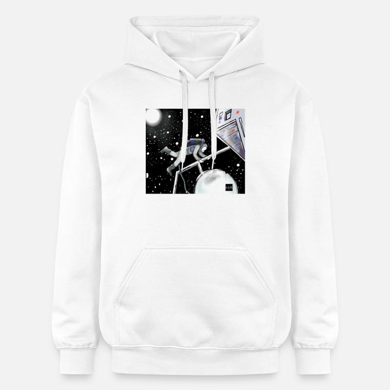 Explorateur spatial en orbite - Sweat à capuche Softstyle® Gildan Unisexe - blanc