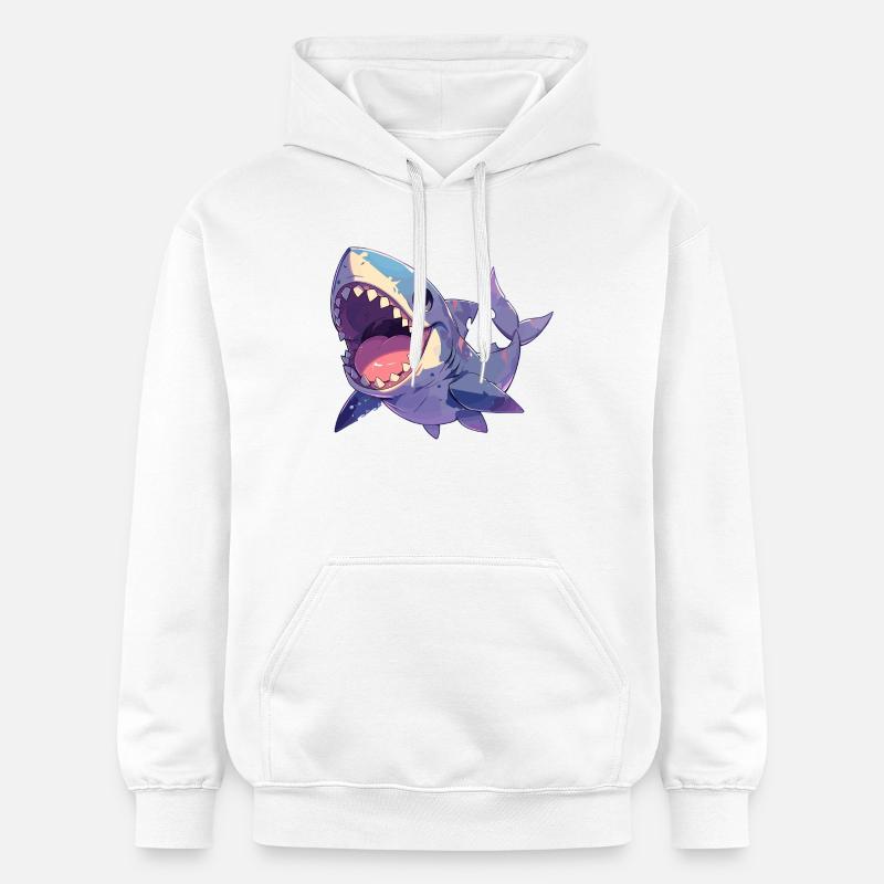 Requins Requin - Sweat à capuche Softstyle® Gildan Unisexe - blanc