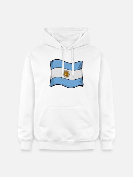 Argentinische Sonnenflagge Kunst - Gildan Unisex Softstyle® Midweight Hoodie - Weiß