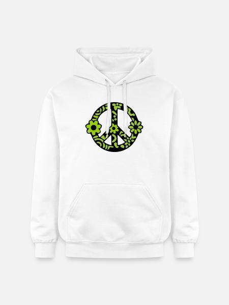 Peace Zeichen Blumen Icon - Gildan Unisex Softstyle® Midweight Hoodie - Weiß