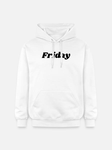 Vendredi – Lettrage noir - Sweat à capuche Softstyle® Gildan Unisexe - blanc