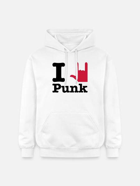 i love punk - Gildan Unisex Softstyle® Midweight Hoodie - white