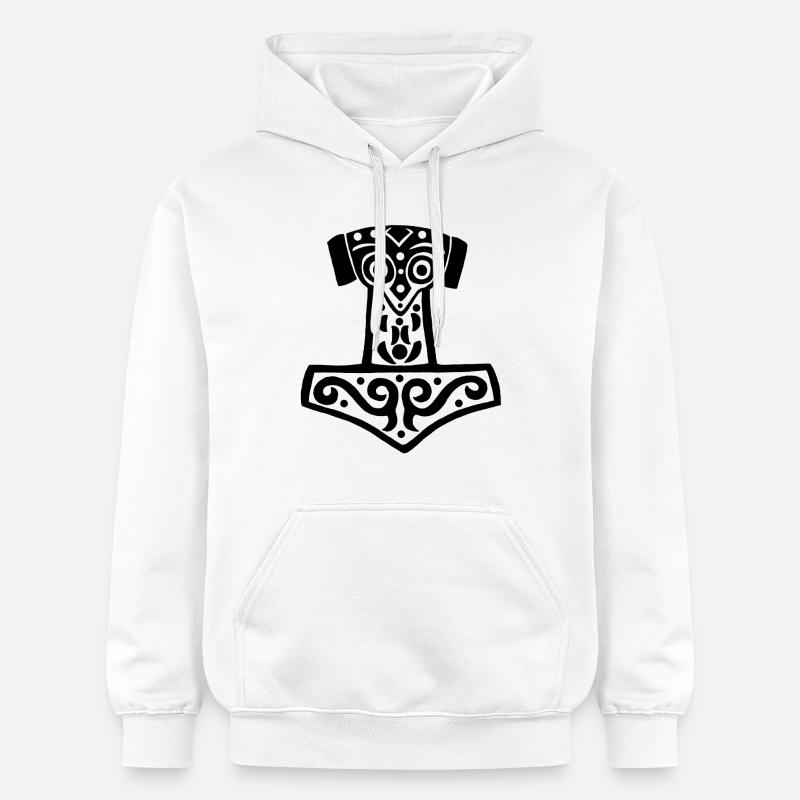 Marteau de Thor noir - Sweat à capuche Softstyle® Gildan Unisexe - blanc