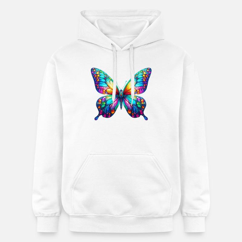Papillon - Sweat à capuche Softstyle® Gildan Unisexe - blanc