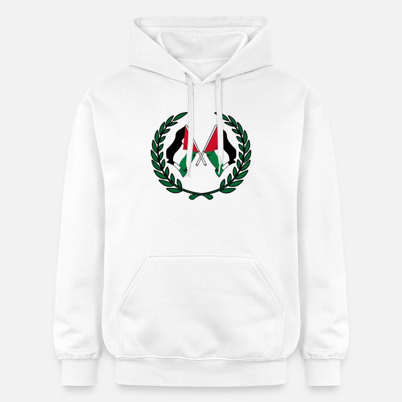 Drapeaux palestiniens en couronne de laurier - Sweat à capuche Softstyle® Gildan Unisexe - blanc