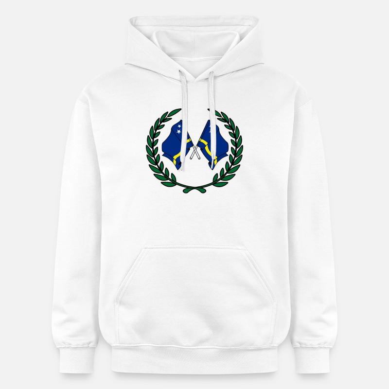 Drapeaux Curaçao en couronne de laurier - Sweat à capuche Softstyle® Gildan Unisexe - blanc