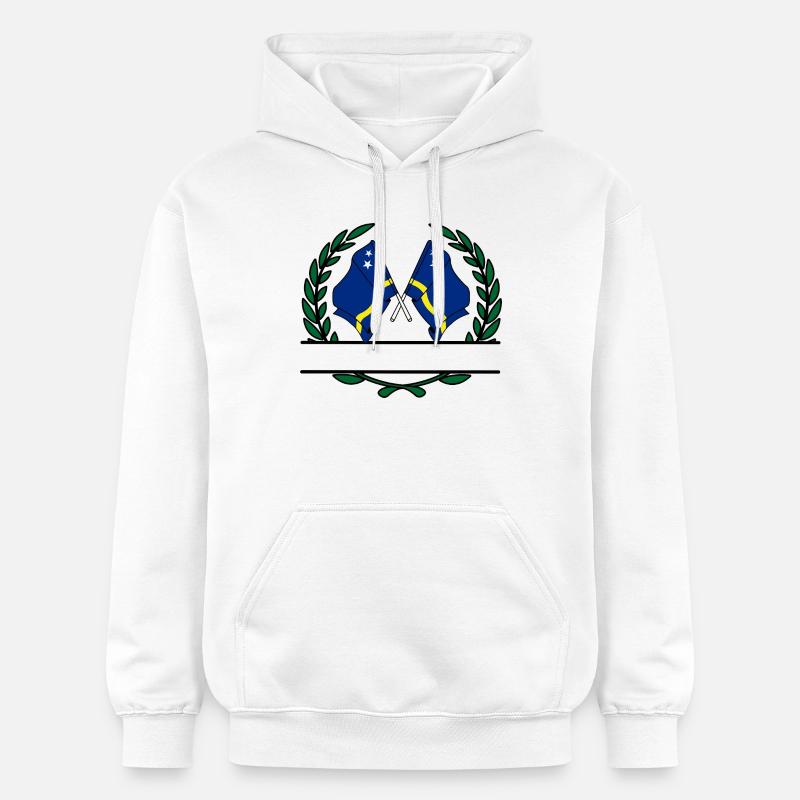 Bannière couronne de laurier drapeaux Curaçao - Sweat à capuche Softstyle® Gildan Unisexe - blanc