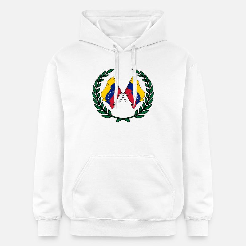 Drapeaux Venezuela en couronne de laurier - Sweat à capuche Softstyle® Gildan Unisexe - blanc