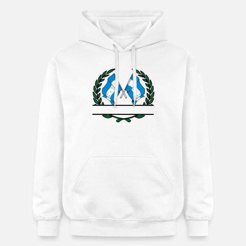 Drapeaux Honduras bannière couronne de laurier - Sweat à capuche Softstyle® Gildan Unisexe - blanc