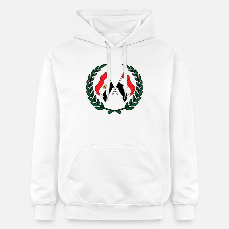 Drapeaux Égypte en couronne de laurier - Sweat à capuche Softstyle® Gildan Unisexe - blanc