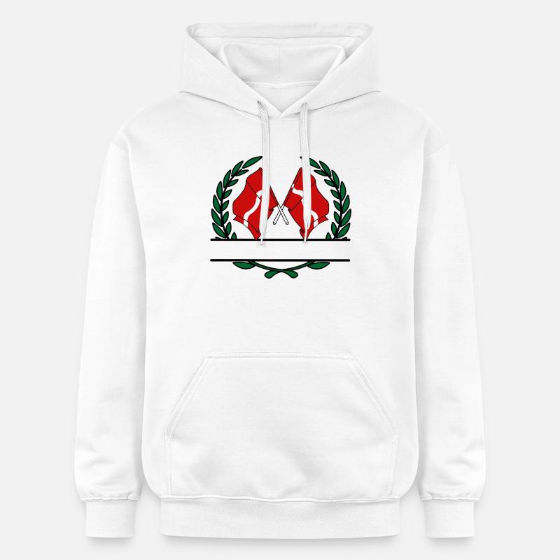 Drapeaux Lettonie couronne de laurier bannière - Sweat à capuche Softstyle® Gildan Unisexe - blanc