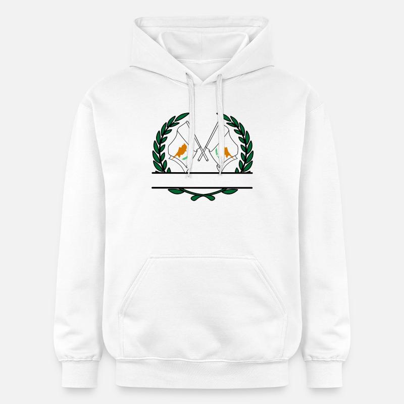 Drapeaux chypriote couronne de laurier bannière - Sweat à capuche Softstyle® Gildan Unisexe - blanc