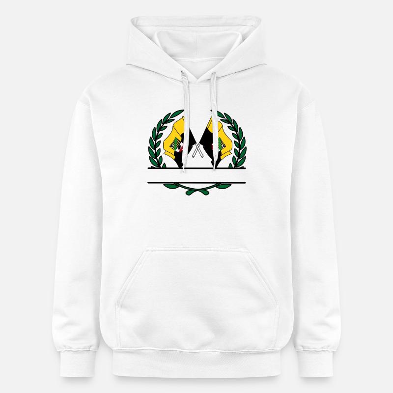 Drapeaux saxe-anhalt couronne de laurier bannière - Sweat à capuche Softstyle® Gildan Unisexe - blanc
