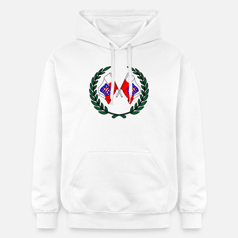 Drapeaux Thuringe couronne de laurier - Sweat à capuche Softstyle® Gildan Unisexe - blanc