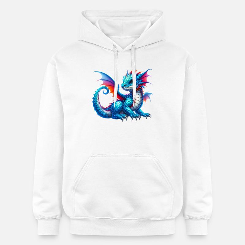 Drache - Gildan Unisex Softstyle® Midweight Hoodie - Weiß