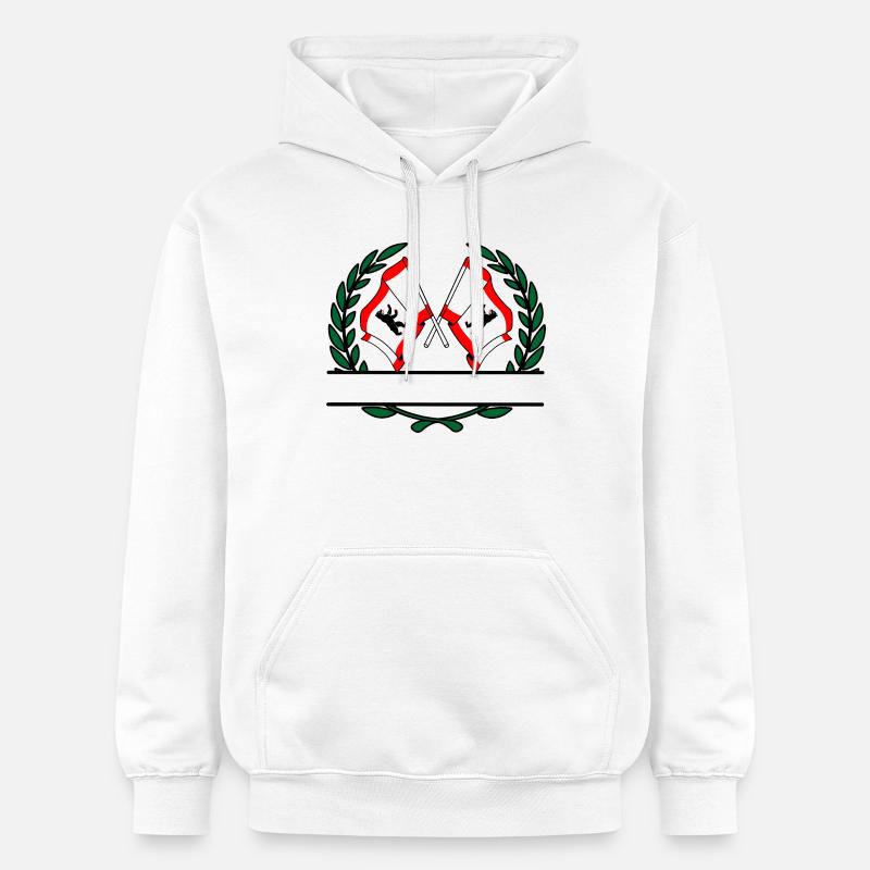 Drapeaux Berlin couronne de laurier bannière - Sweat à capuche Softstyle® Gildan Unisexe - blanc