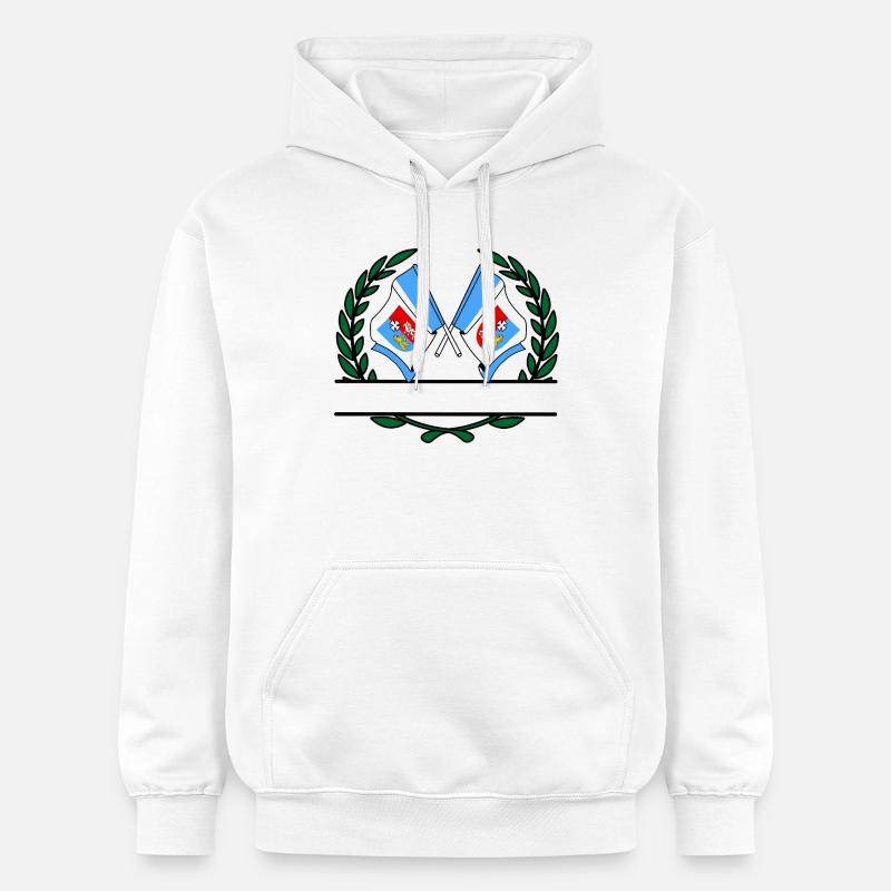 Drapeaux Subcarpathia couronne de laurier bannière - Sweat à capuche Softstyle® Gildan Unisexe - blanc