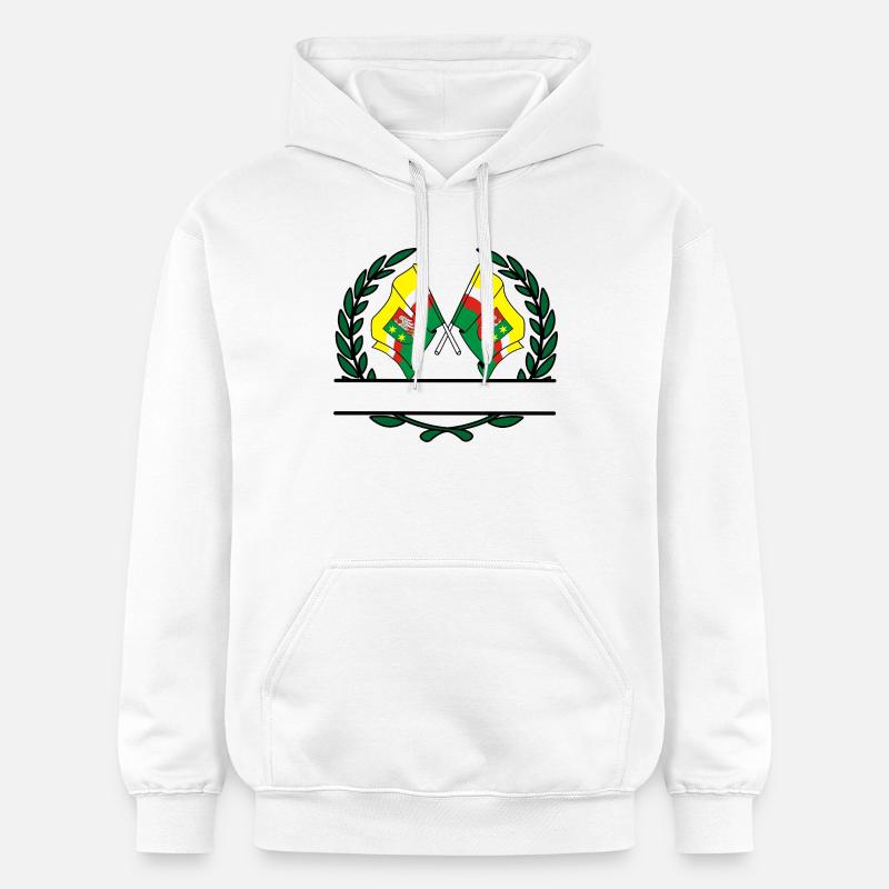 Drapeaux Lubusz couronne de laurier bannière - Sweat à capuche Softstyle® Gildan Unisexe - blanc