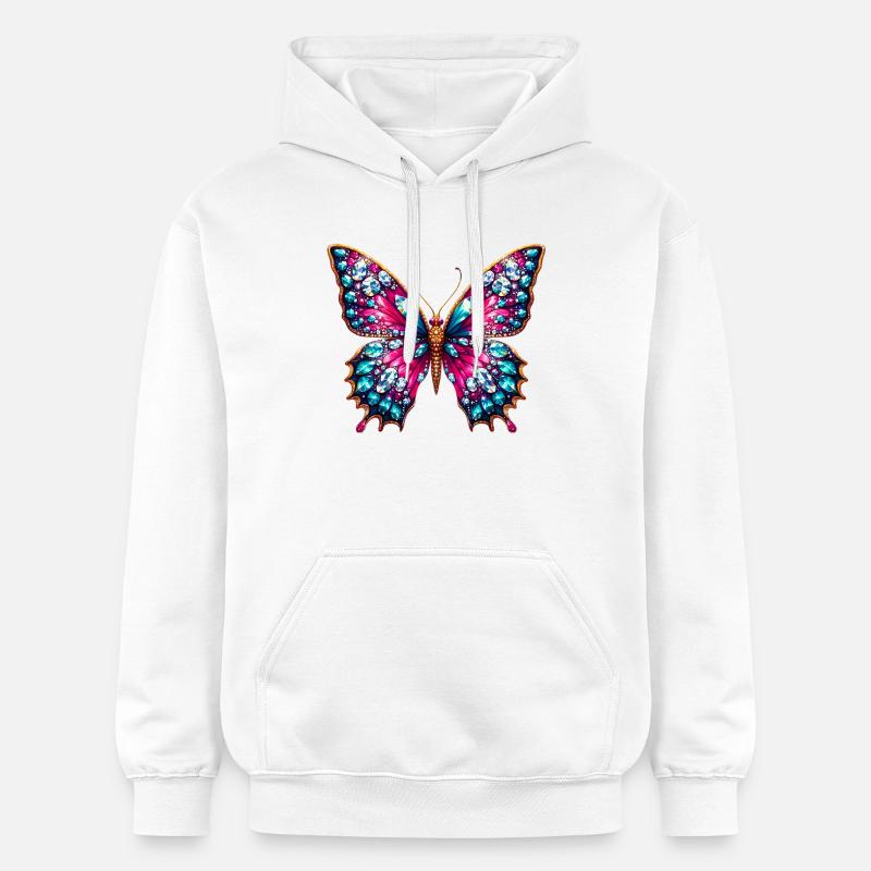 Papillon - Sweat à capuche Softstyle® Gildan Unisexe - blanc