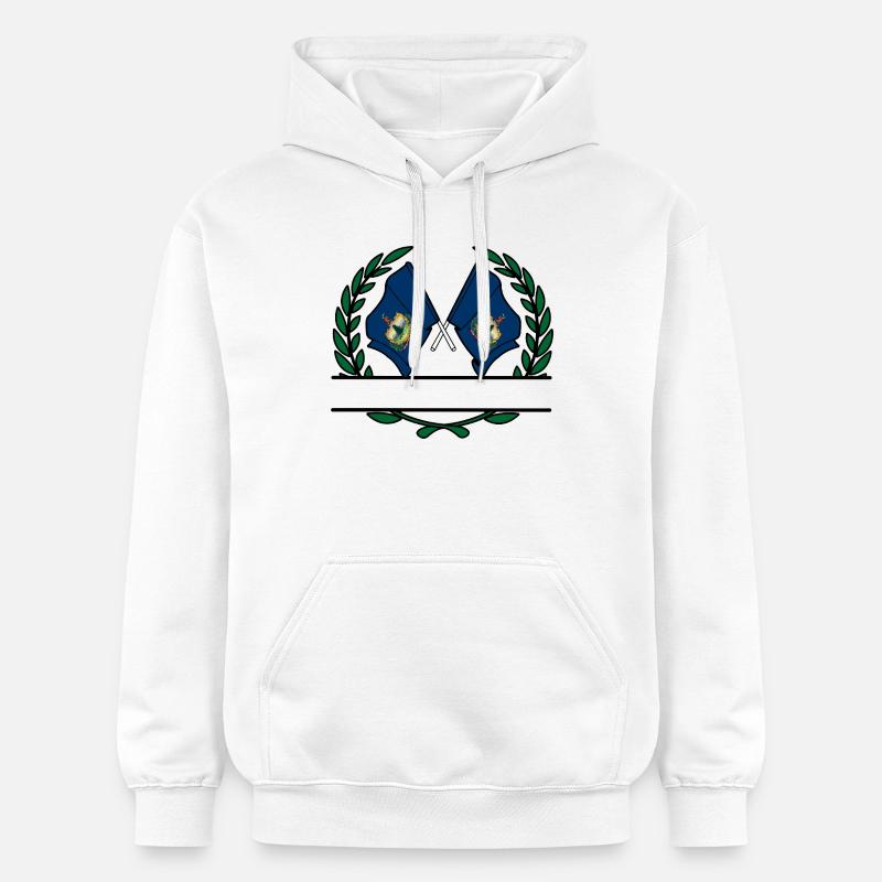 Drapeaux USA Vermont laurier couronne bannière - Sweat à capuche Softstyle® Gildan Unisexe - blanc