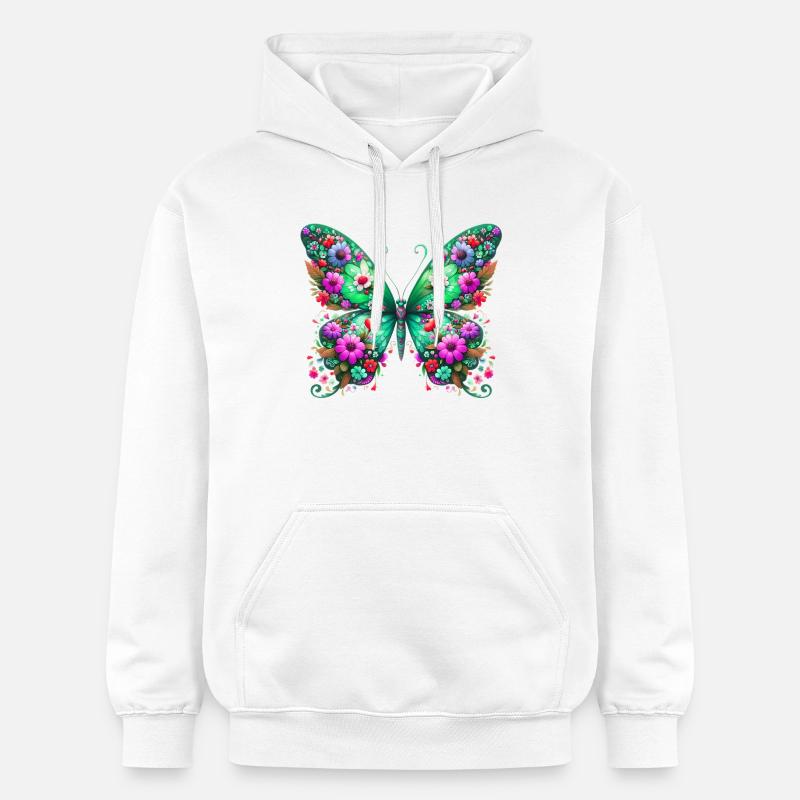 Papillon - Sweat à capuche Softstyle® Gildan Unisexe - blanc