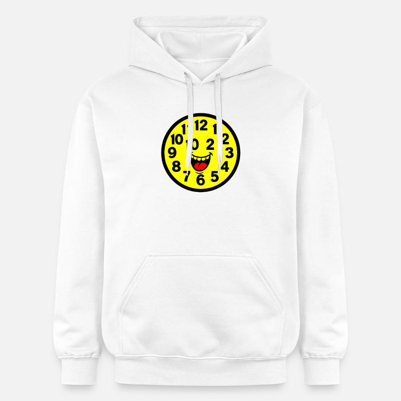 Conception d’horloge parodiée joyeuse - Sweat à capuche Softstyle® Gildan Unisexe - blanc