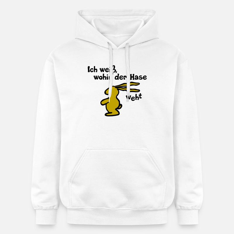 Partout où souffle le lièvre - Sweat à capuche Softstyle® Gildan Unisexe - blanc