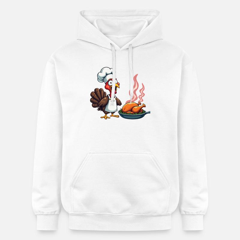 Cuisinier de dinde de Thanksgiving - Sweat à capuche Softstyle® Gildan Unisexe - blanc
