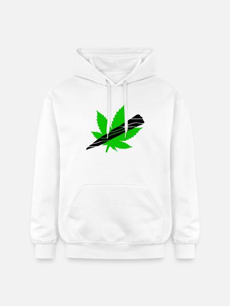 Neon Cannabis Leaf Graphic - Gildan Unisex Softstyle® Midweight Hoodie - white