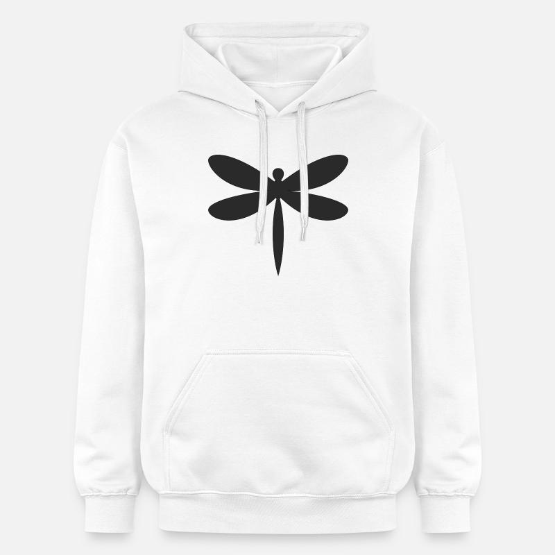 Libelle Silhouette  - Gildan Unisex Softstyle® Midweight Hoodie - Weiß