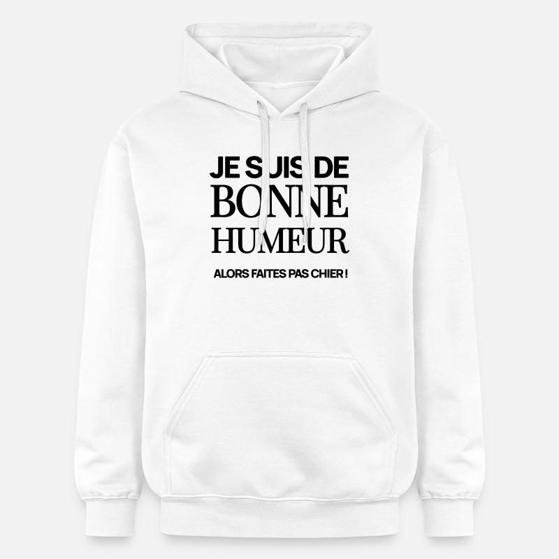 Je suis de bonne humeur - Sweat à capuche Softstyle® Gildan Unisexe - blanc