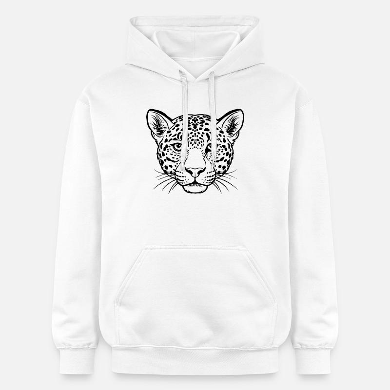 Face de léopard - Sweat à capuche Softstyle® Gildan Unisexe - blanc