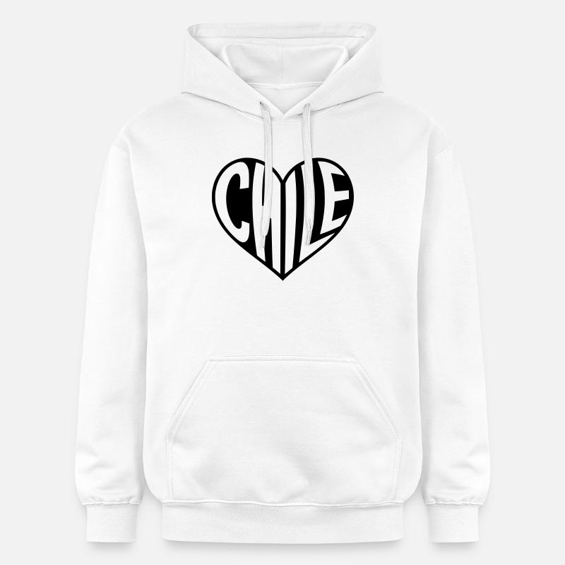Typographie du cœur chilien - Sweat à capuche Softstyle® Gildan Unisexe - blanc