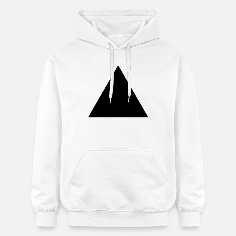 Triangle équilatéral de symbole noir - Sweat à capuche Softstyle® Gildan Unisexe - blanc