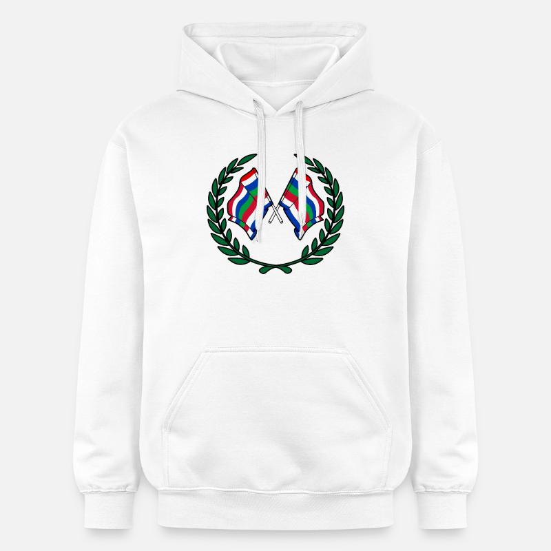 Schier Laurel Flags – Island Pride - Sweat à capuche Softstyle® Gildan Unisexe - blanc