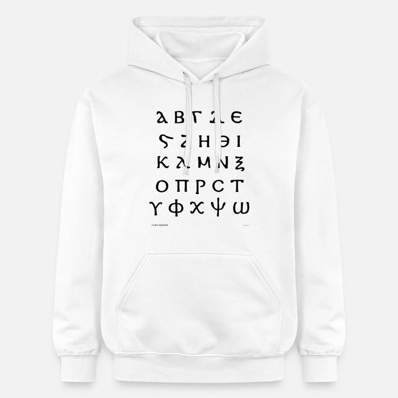 Alphabet copte (noir) - Sweat à capuche Softstyle® Gildan Unisexe - blanc