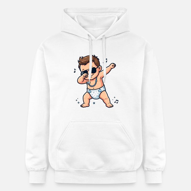 Bébé mignon – garçon brun - Sweat à capuche Softstyle® Gildan Unisexe - blanc