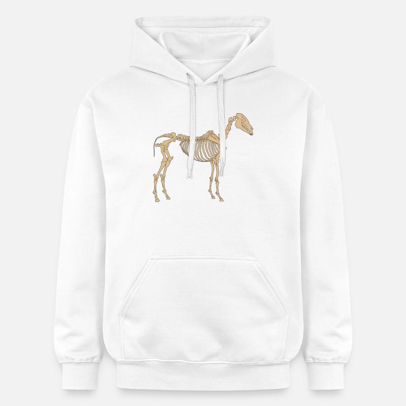 Paleolithic Skeleton Horse - Gildan Unisex Softstyle® Midweight Hoodie - white
