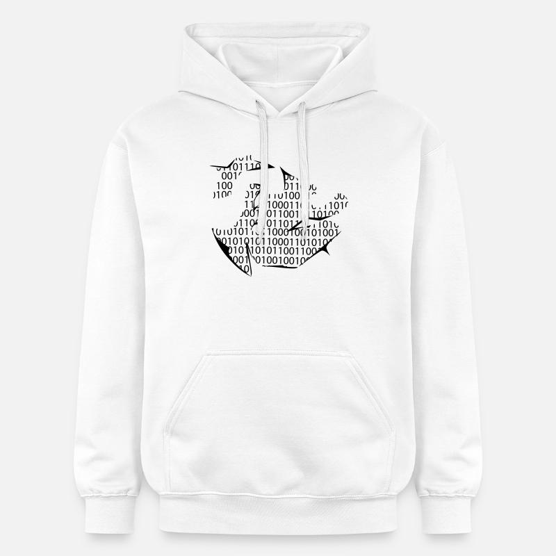 code binaire - Sweat à capuche Softstyle® Gildan Unisexe - blanc