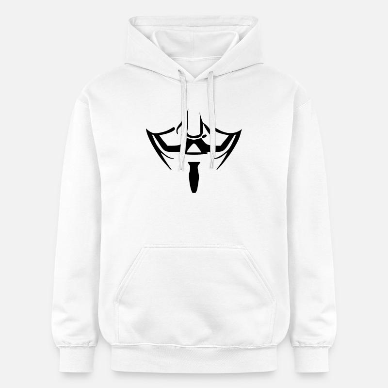 Anonymous Maske - Gildan Unisex Softstyle® Midweight Hoodie - Weiß
